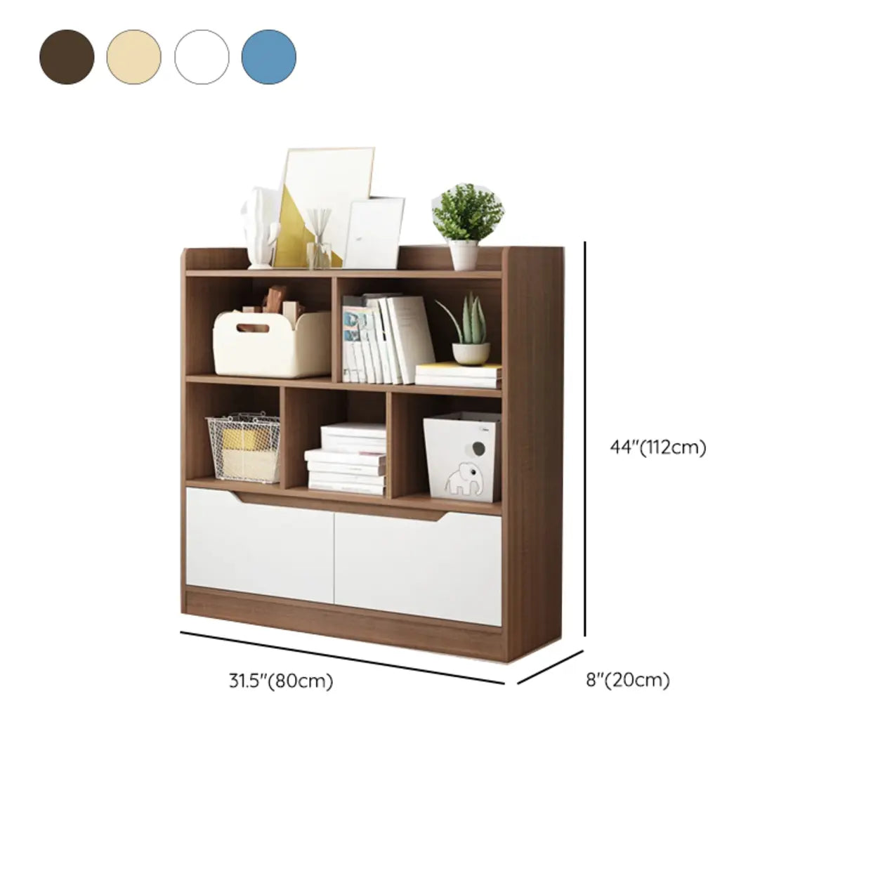 Simple Modern Rectangular Wide Bookcase