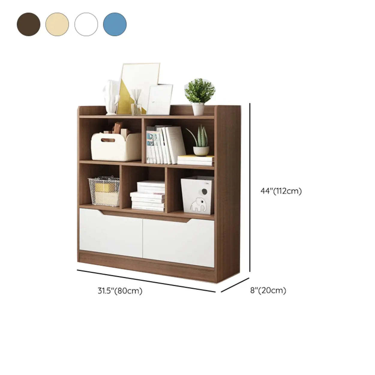 Simple Modern Rectangular Wide Bookcase