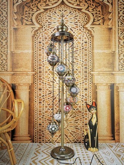 Retro Turkish Moroccan Globe 9-Light Floor Lamp
