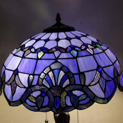 Tiffany Mediterranean Stained Glass Cone 2-Light Table Lamp