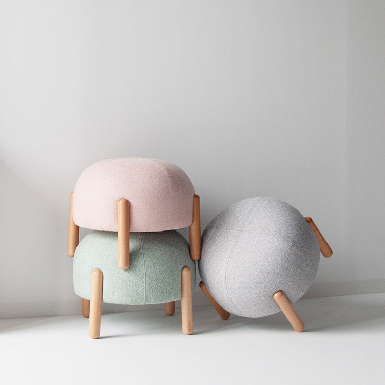 Scandinavian Ladybug Pouf Stool — Gray