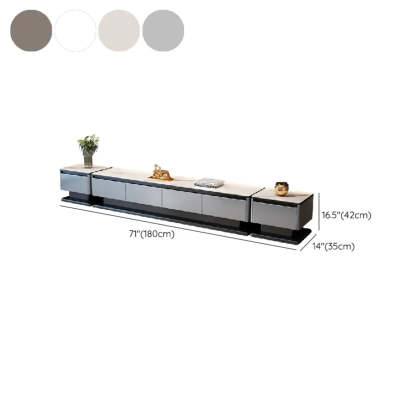 Modern Rectangular Gray Stone TV Stand