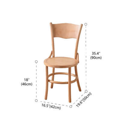 Rustic Mid-Century Wood Curved Back Dining Chair
