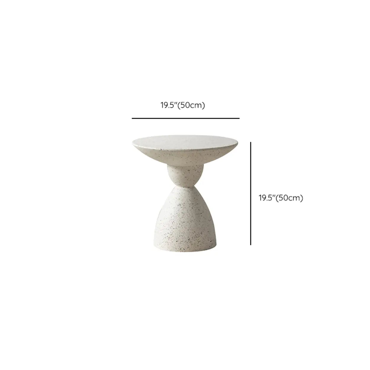 Minimalist Sculpted Round White Side Table
