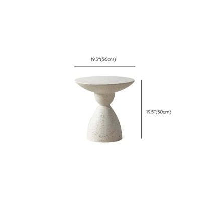 Minimalist Sculpted Round White Side Table