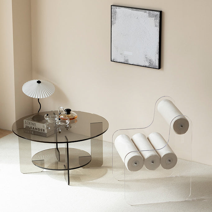 Contemporary Cylinder Acrylic Fabric Armless Chair
