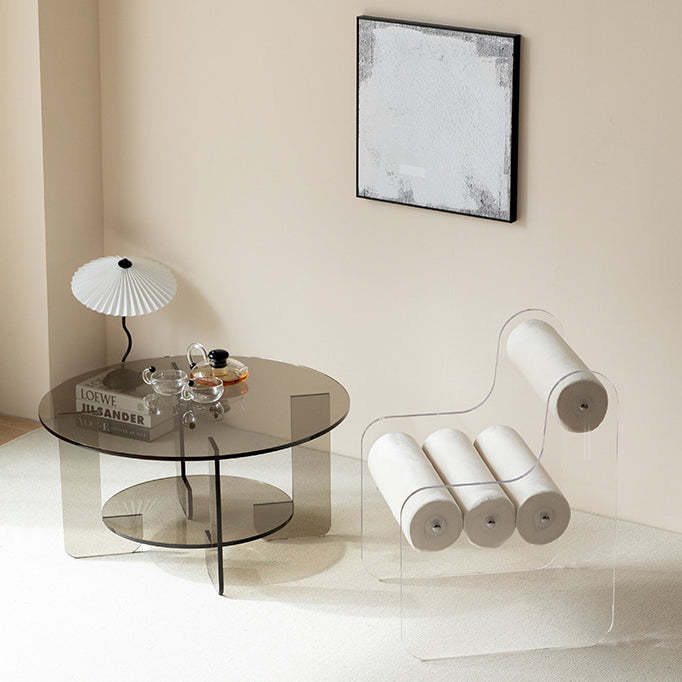 Contemporary Cylinder Acrylic Fabric Armless Chair