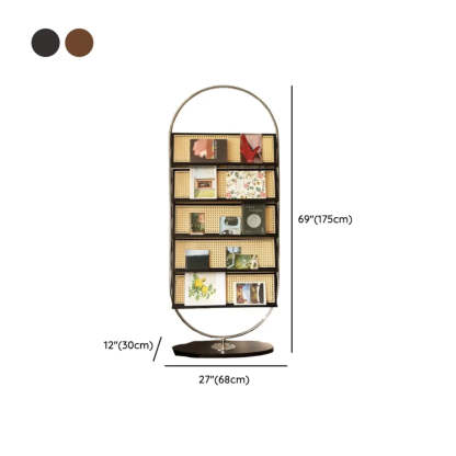 Mid-Century Woven Oval Metal Bookshelf
