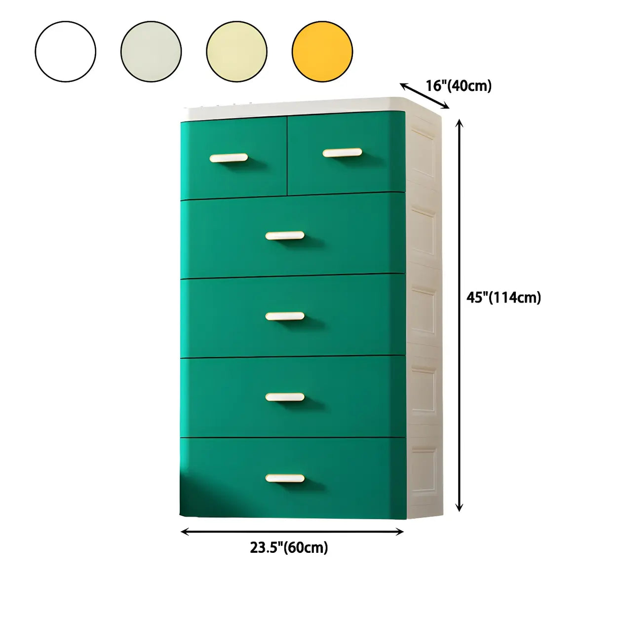 Vertical White Plastic Dresser with Storage Drawers #size