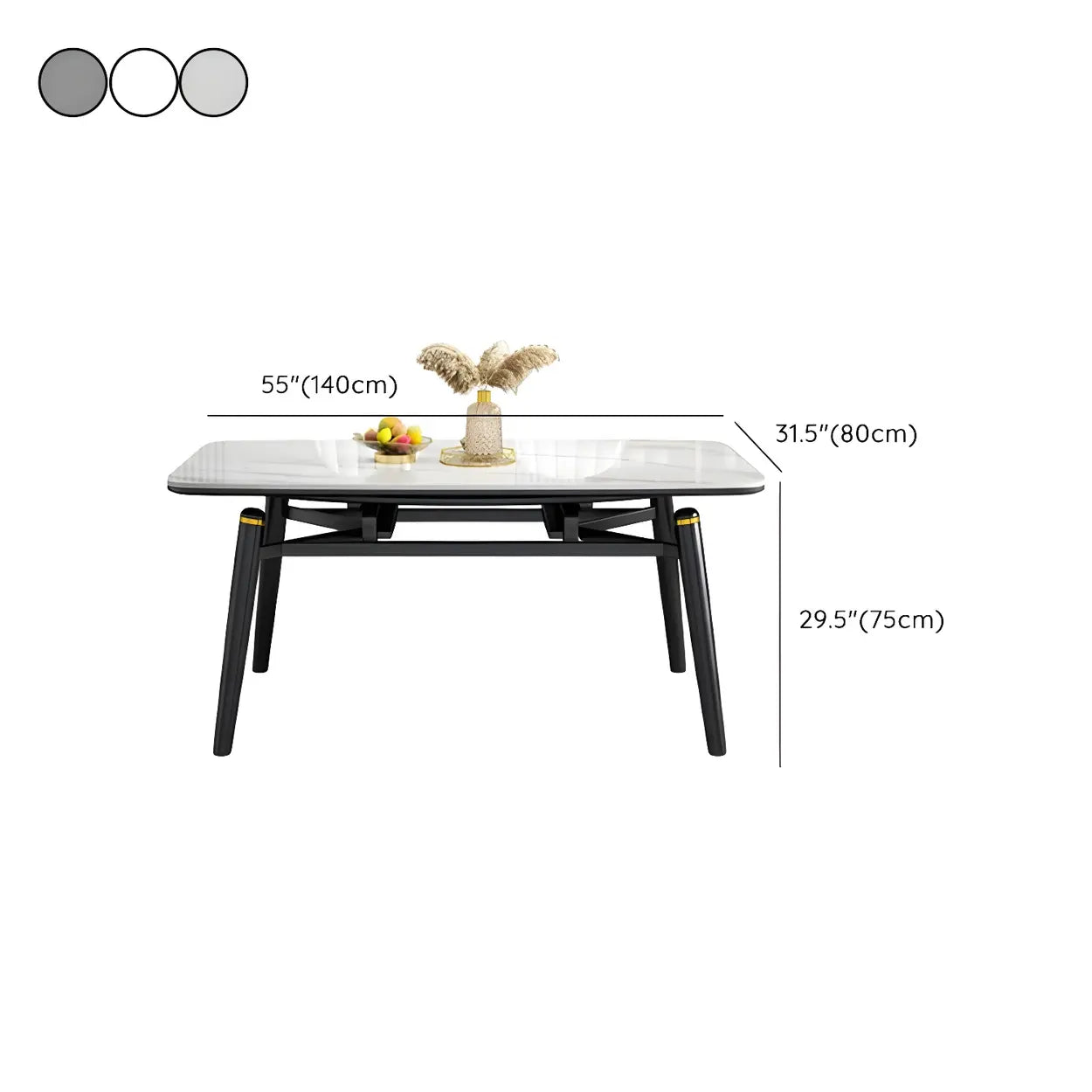 Modern Oval Marble Drop Leaf Dining Table