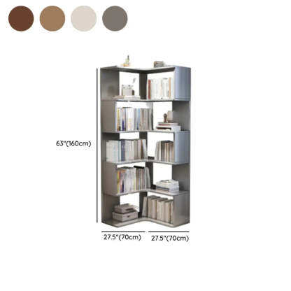 Scandinavian Wood Corner L-Shaped Bookshelf