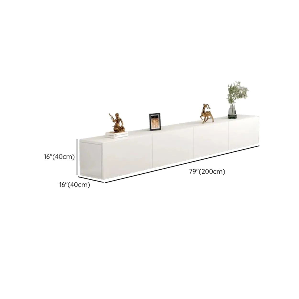 White Wood Rectangular Living Room TV Stand