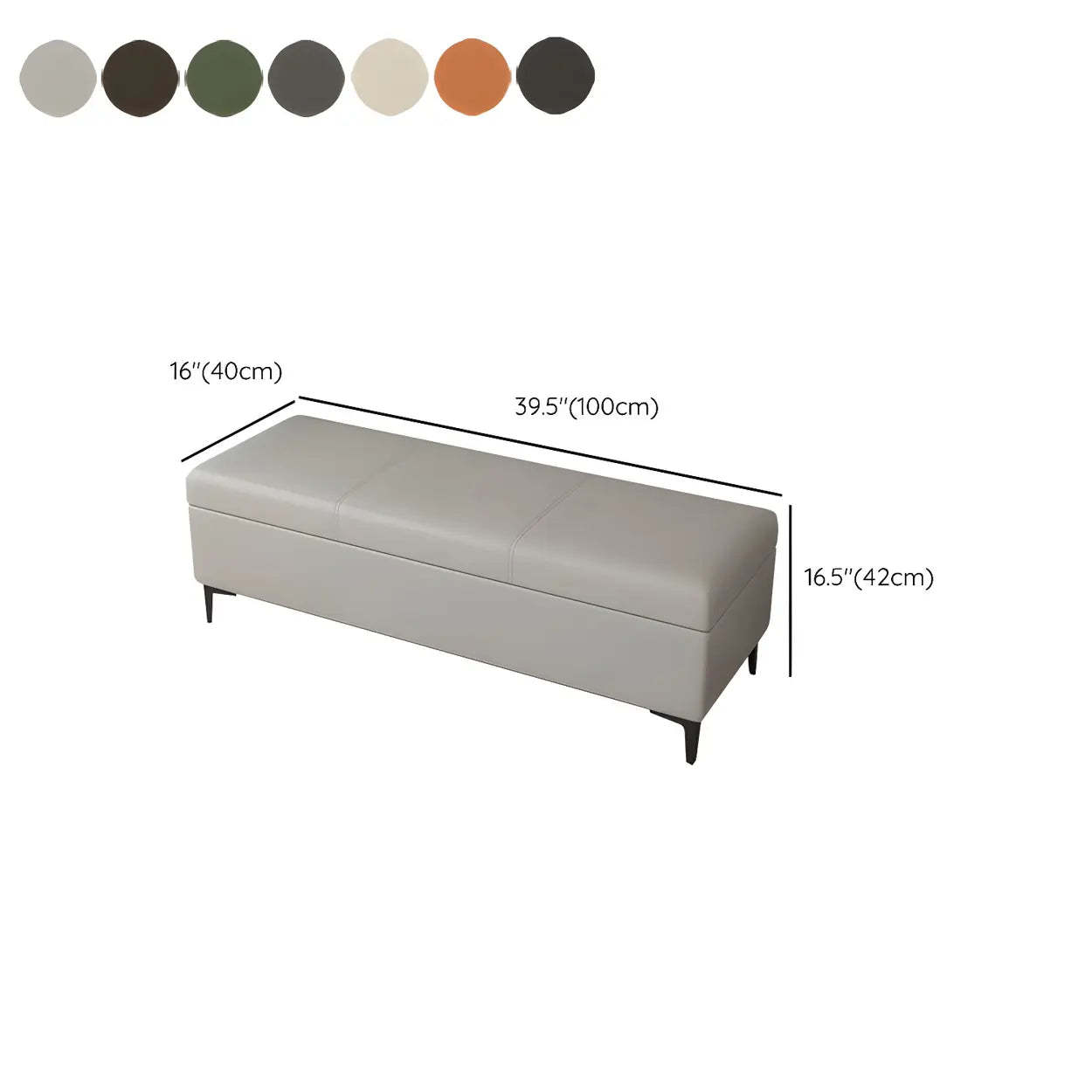 Upholstered Flip Top Entryway Bench with Legs — Dark Gray