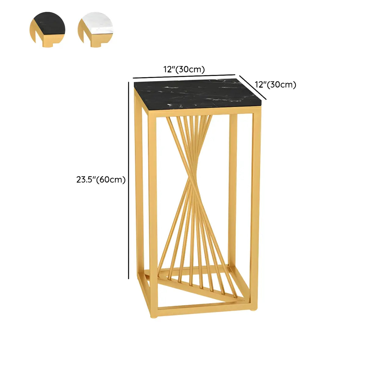 Black Square Gold Metal Display Plant Stand
