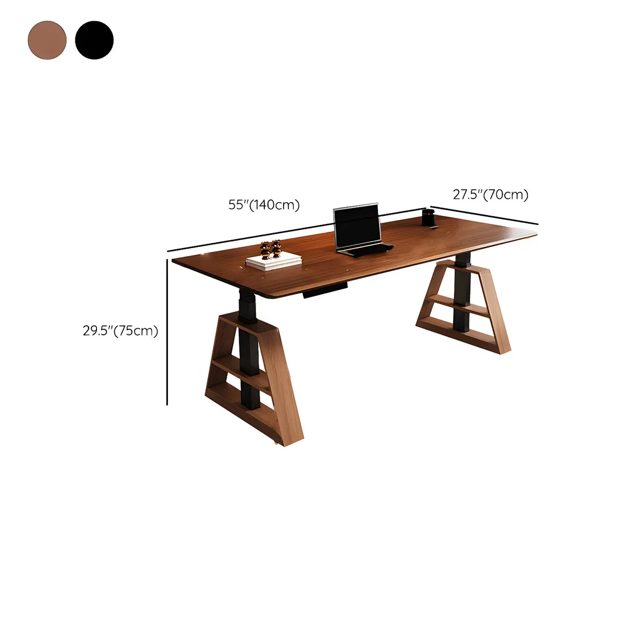 Adjustable Wood T-Base Standing Desk