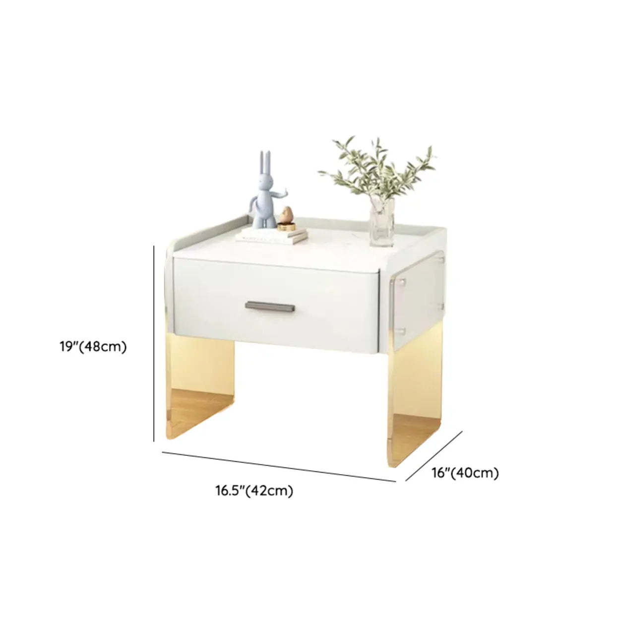 Modern Floating Acrylic Leg Nightstand