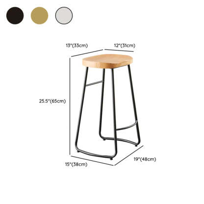 Saddle Wood Backless Sled Bar Stool — Gold / 1 Piece