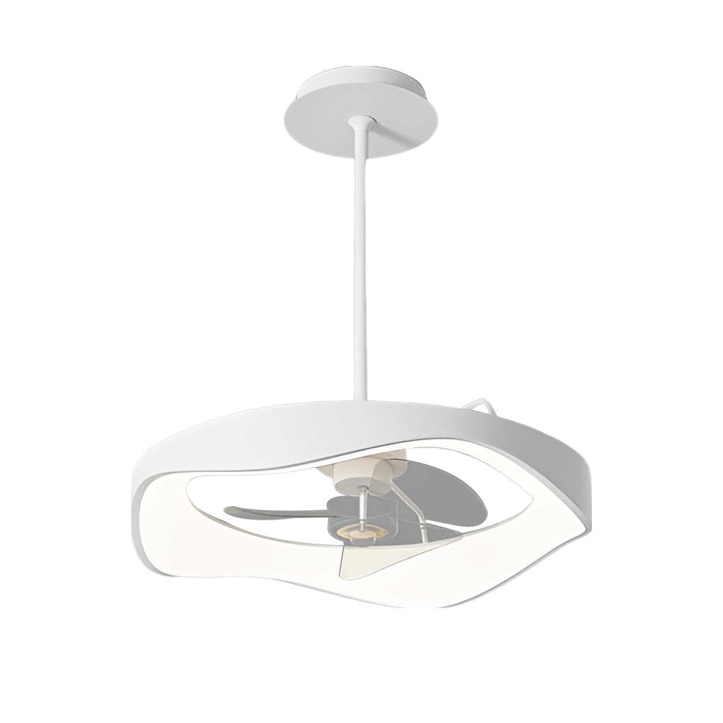Circular Mute LED Stepless White Modern Ceiling Fan