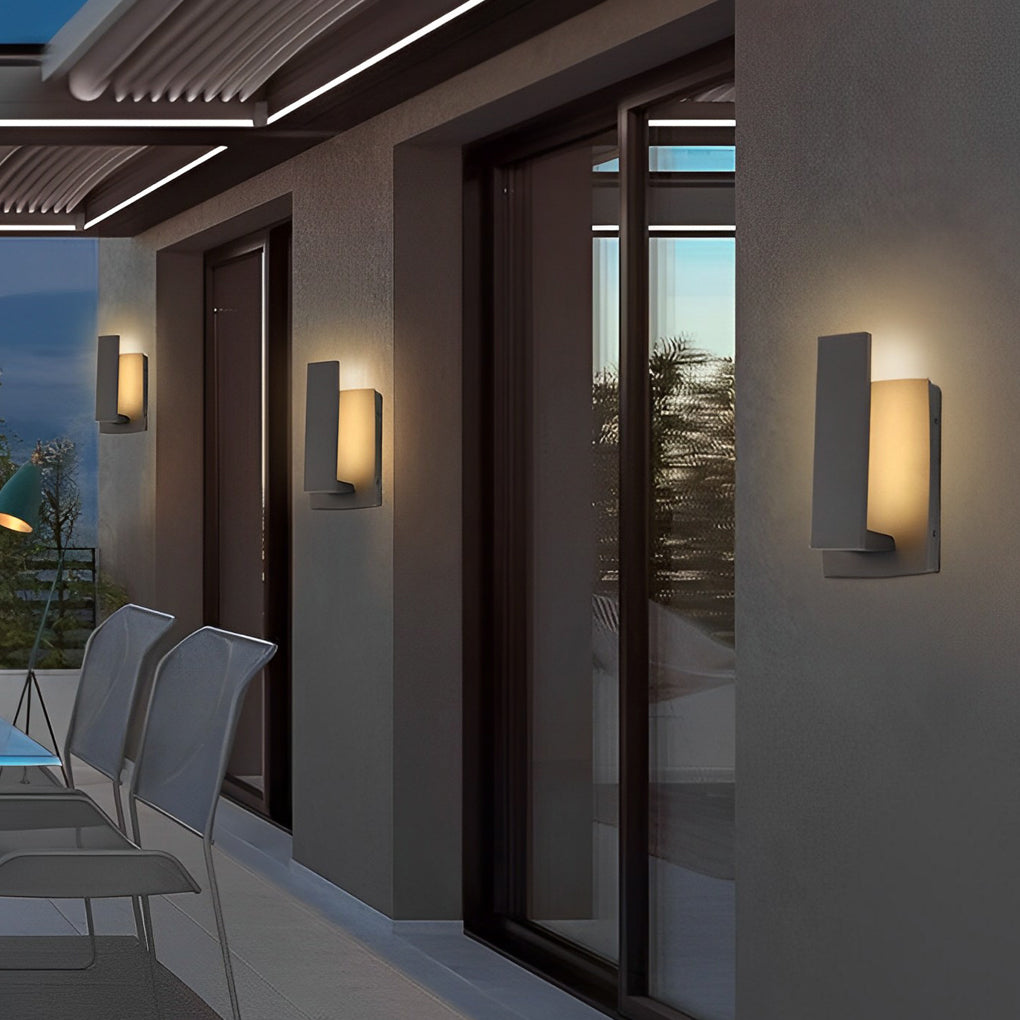 Waterproof Minimalist Aluminum LED Black Modern Outdoor Wall Light-Lighom