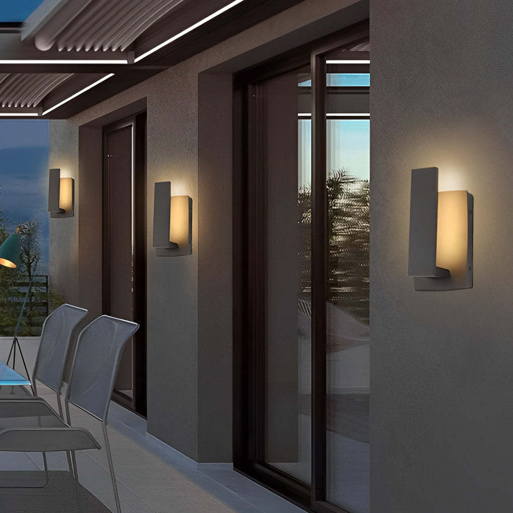 Waterproof Minimalist Aluminum LED Black Modern Outdoor Wall Light-Lighom