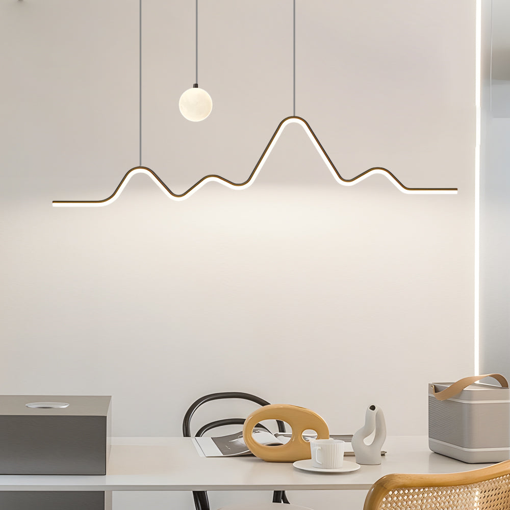 Lighom modern mountain wave black pendant lighting — Matte Black