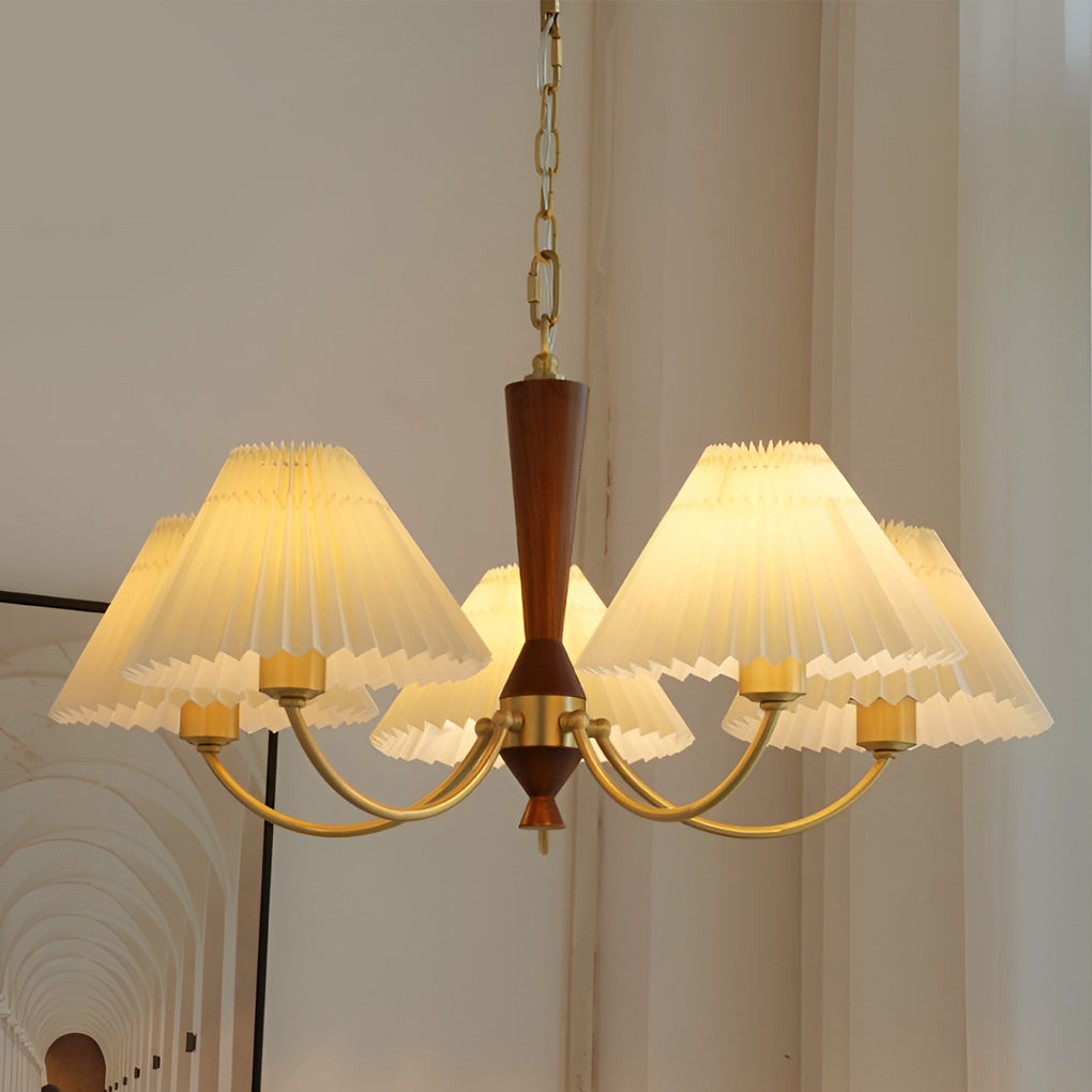 Pleated Lampshade LED Nordic Pendant Chandelier