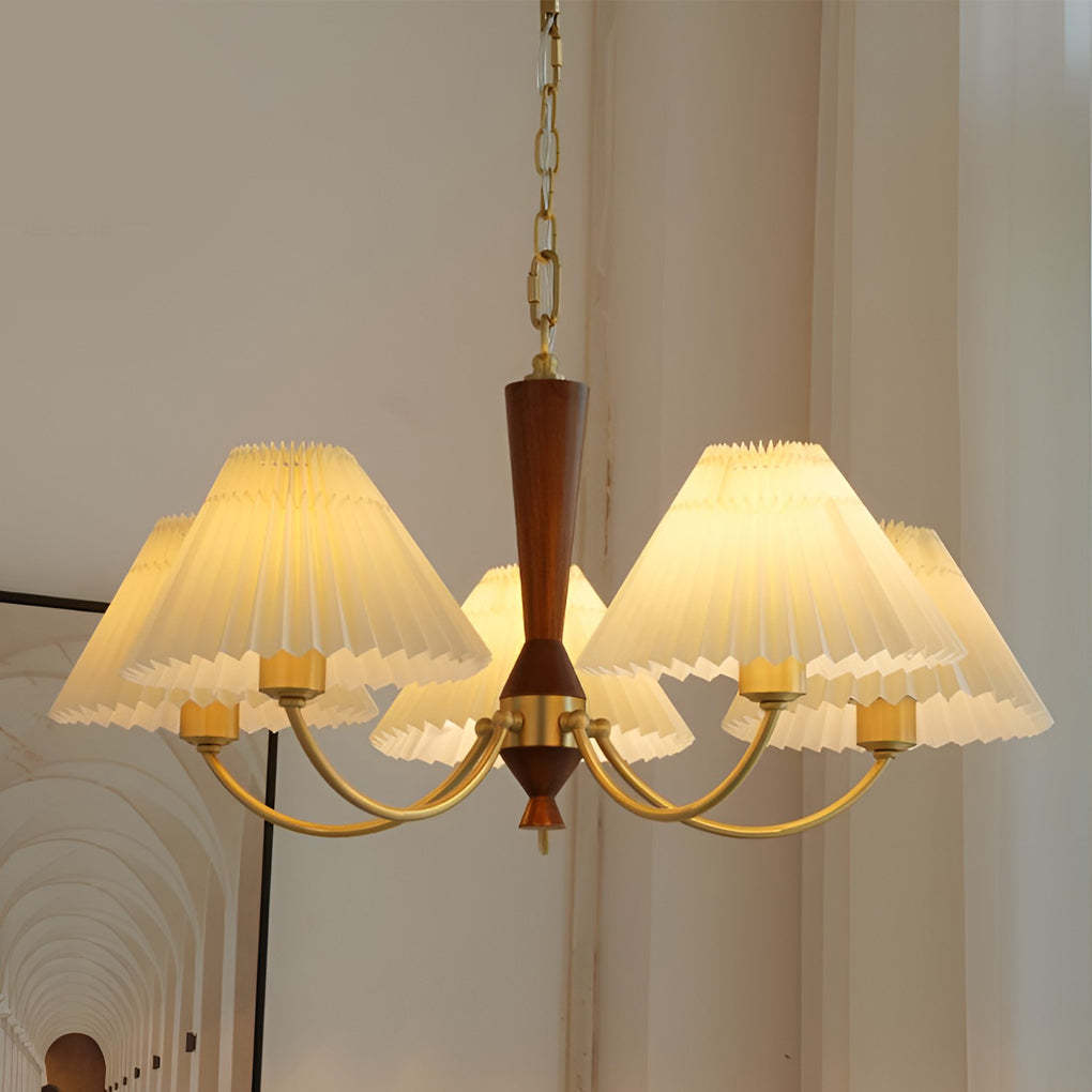 Pleated Lampshade LED Nordic Pendant Chandelier