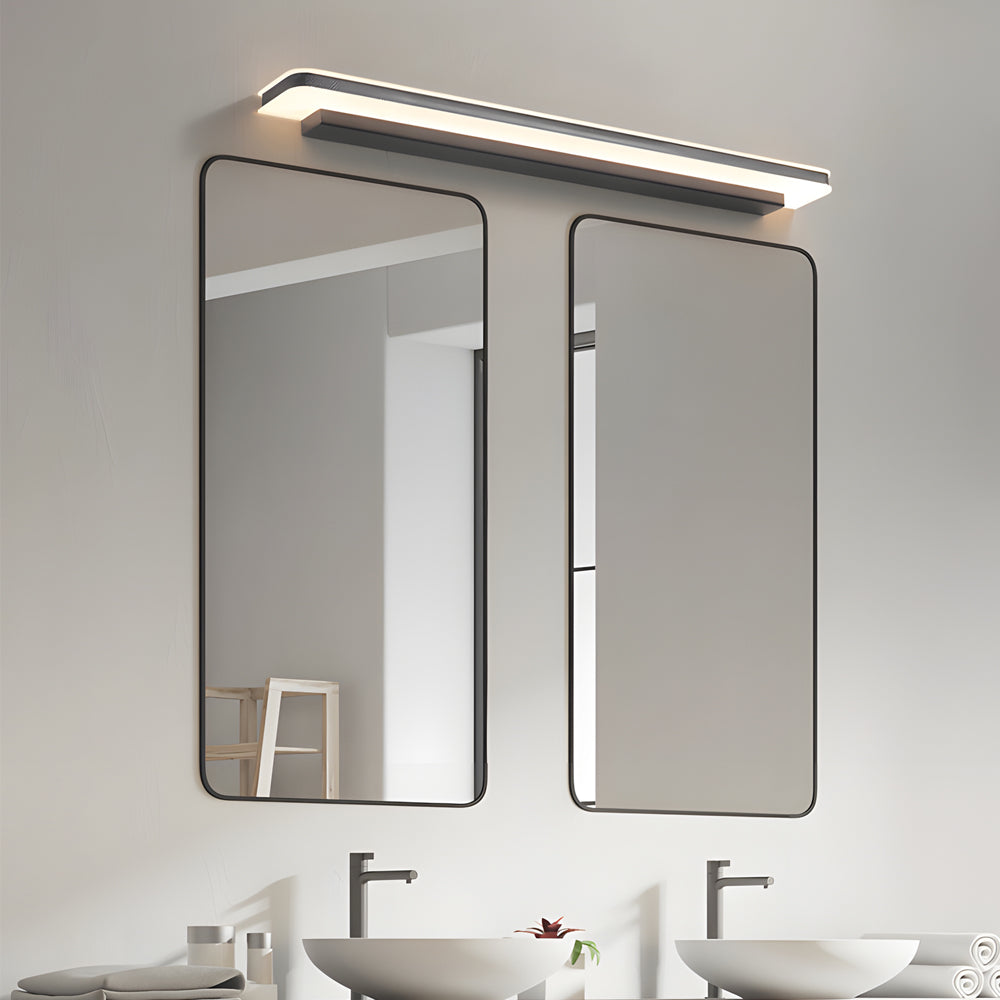 Matte Black Dimmable Linear LED Bathroom Vanity Light with Modern Acrylic-Lighom
