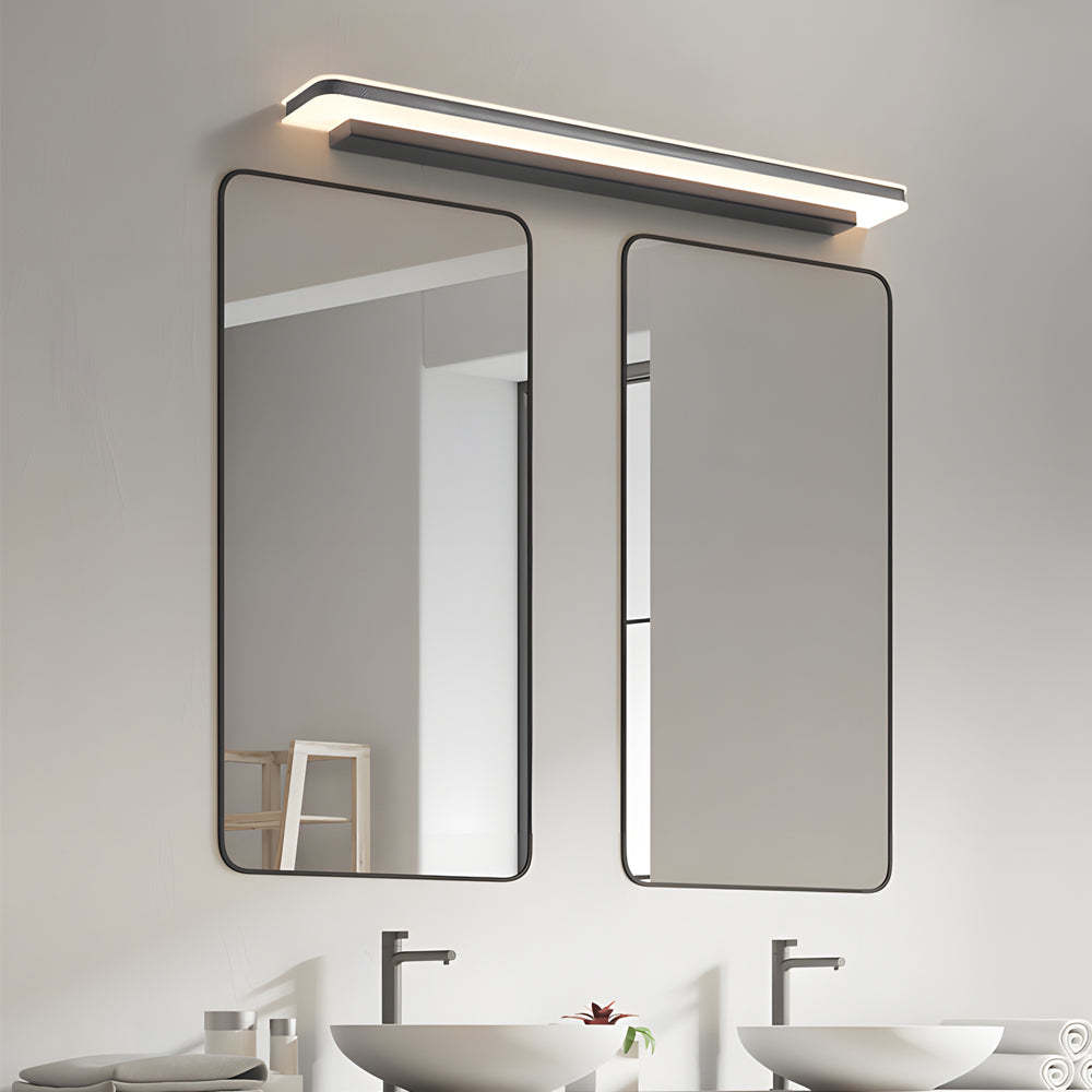 Matte Black Dimmable Linear LED Bathroom Vanity Light with Modern Acrylic-Lighom
