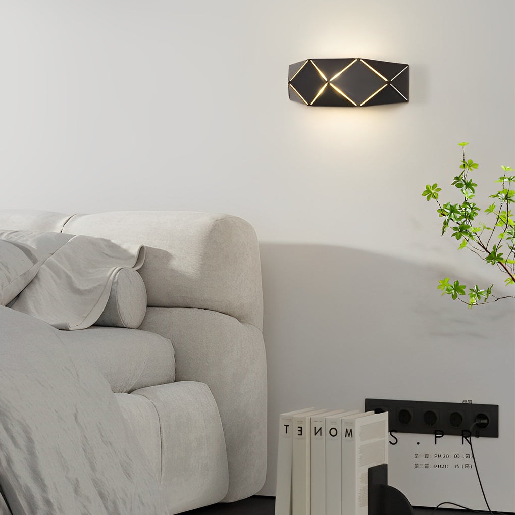 Lighom geometric acrylic wall sconces for hallway — Matte Black