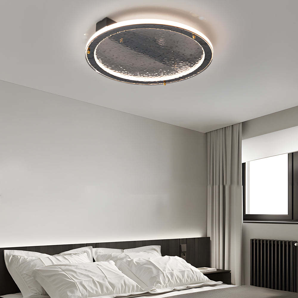 Black Glass LED Flush Mount Ceiling Light