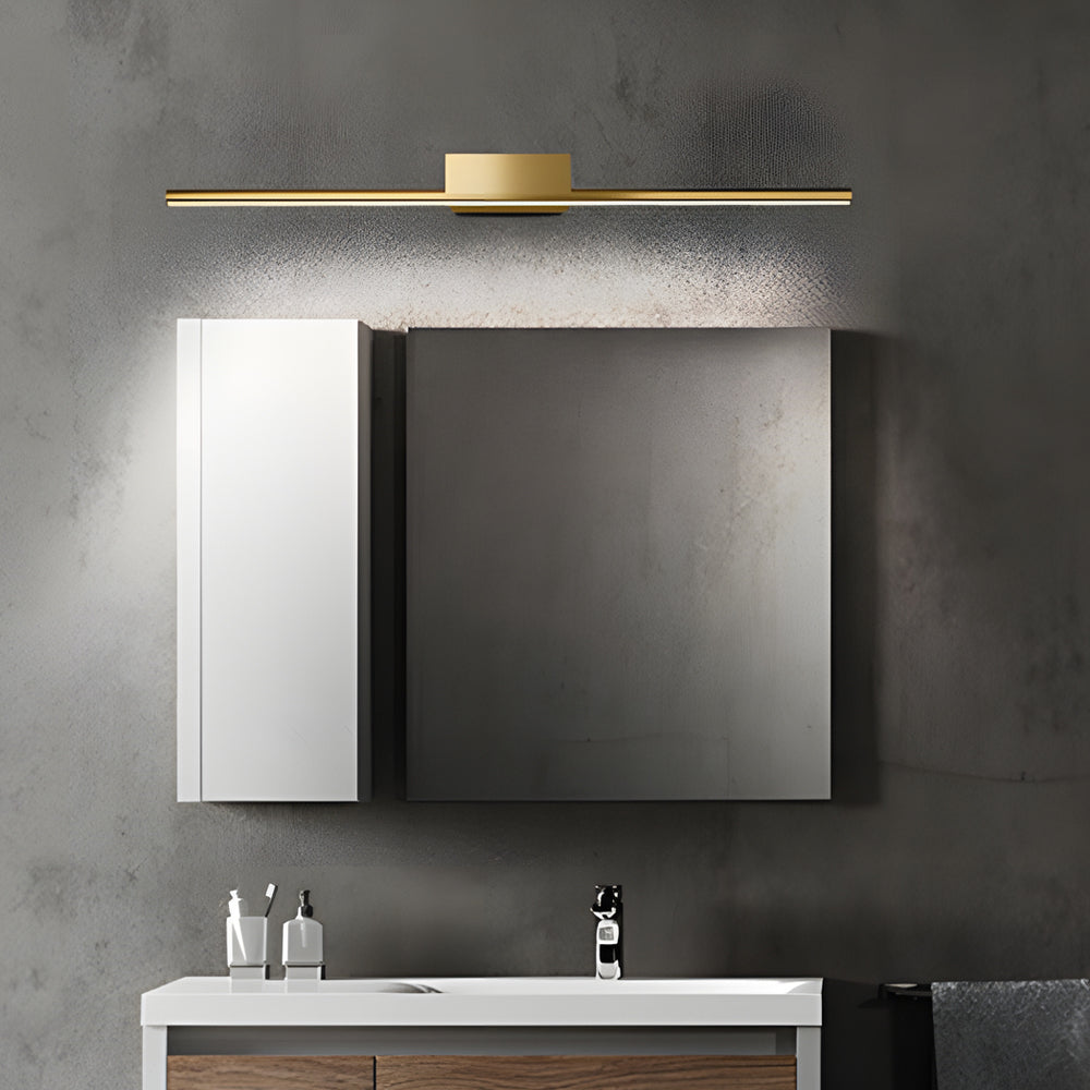 Brushed Brass Linear LED Slim Cylinder Vanity Light