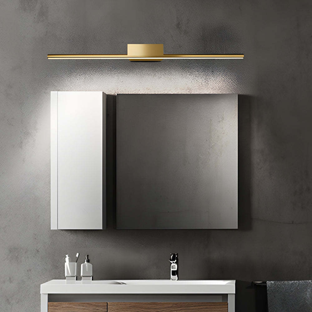 Brushed Brass Linear LED Slim Cylinder Vanity Light