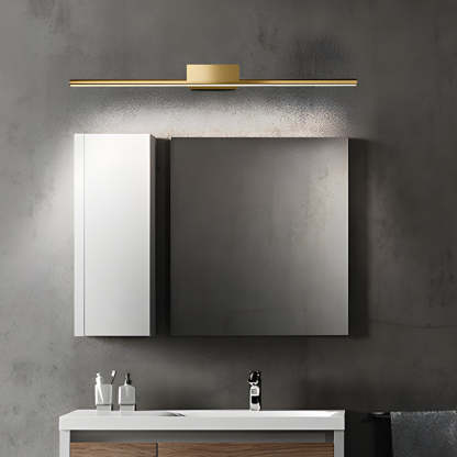 Brushed Brass Linear LED Slim Cylinder Vanity Light