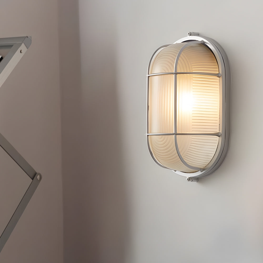 Retro Industrial Oval Outdoor Wall Lamp