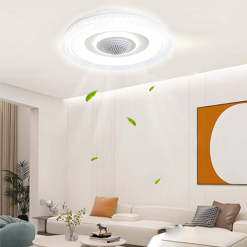 20" 6-Speed Bladeless Smart Dimmable LED Ceiling Fan