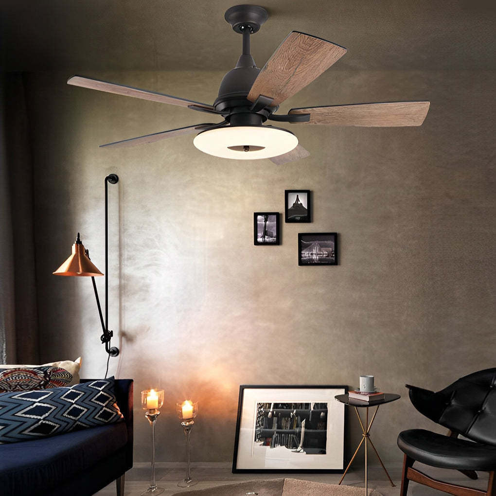 5-Blade Mute Dimmable LED Remote Nordic Fan