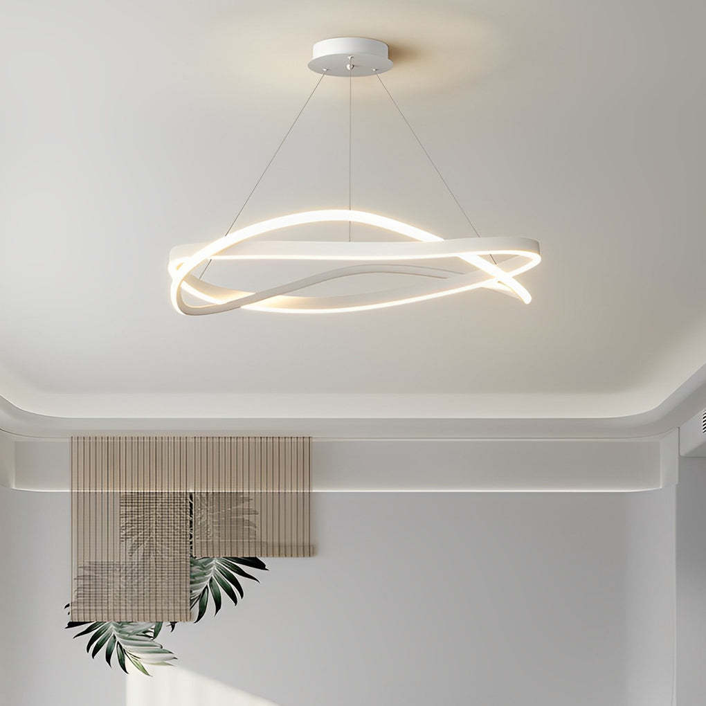 Circular Wave Ring Dimmable Minimalist Nordic Chandelier