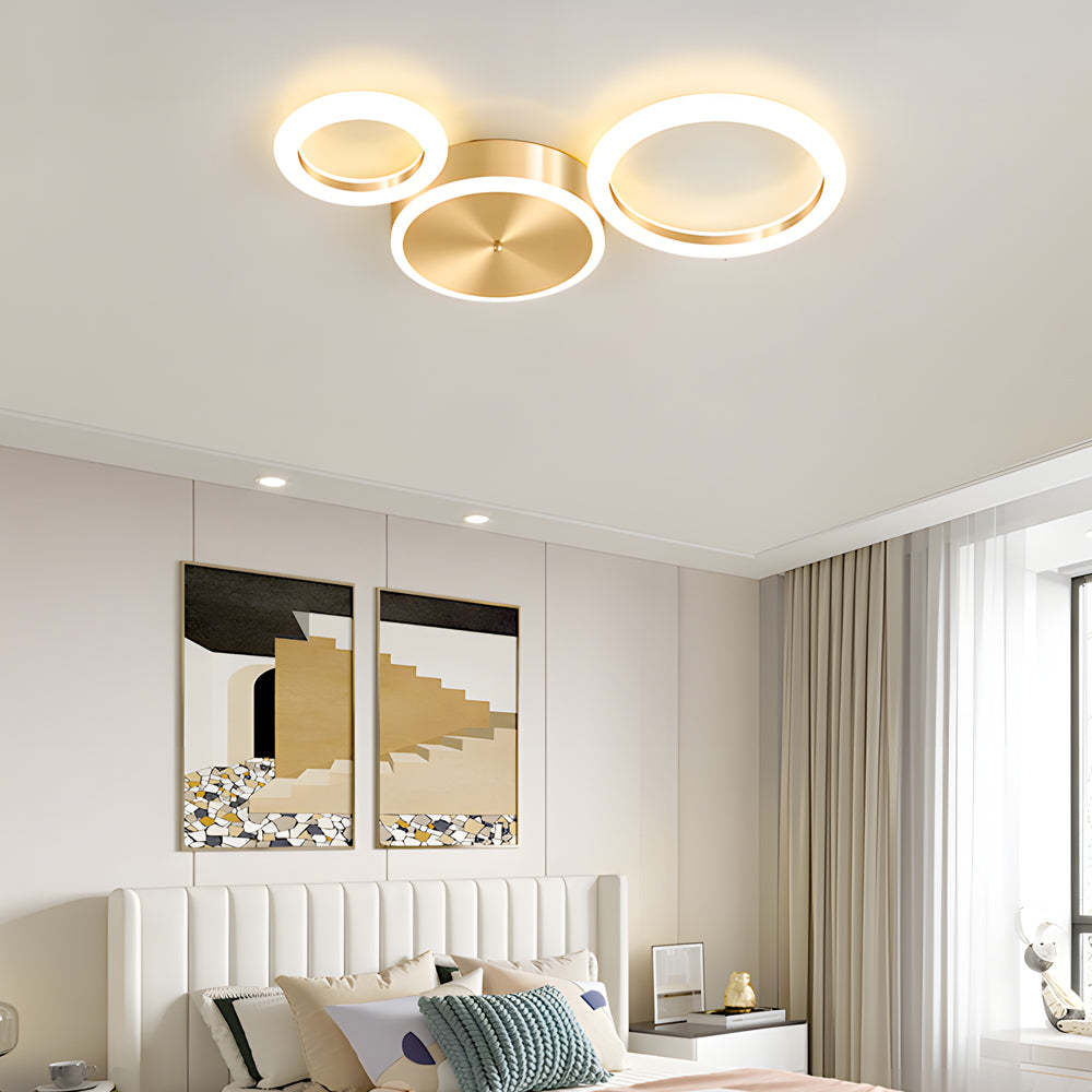 Modern Gold LED Flush Mount Ring Ceiling Light
