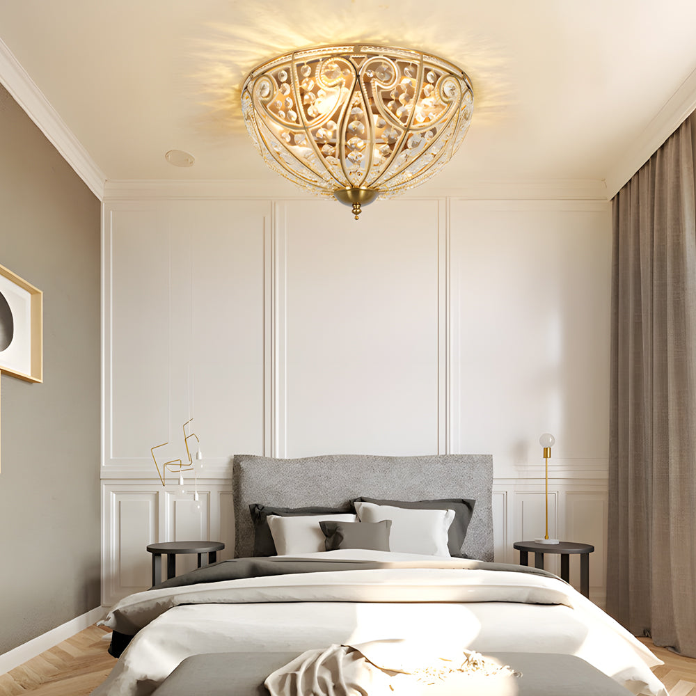 Crystal Roman Style Flush-Mount Ceiling Fixture