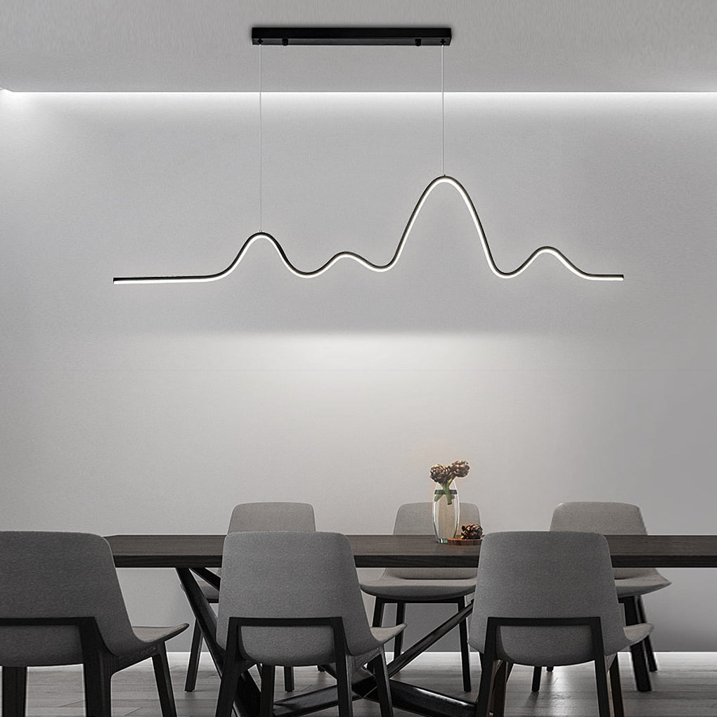 Minimalist Wave Strip 3-Step Dimming LED Nordic Chandelier