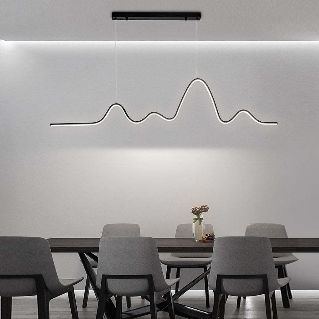 Minimalist Wave Strip 3-Step Dimming LED Nordic Chandelier