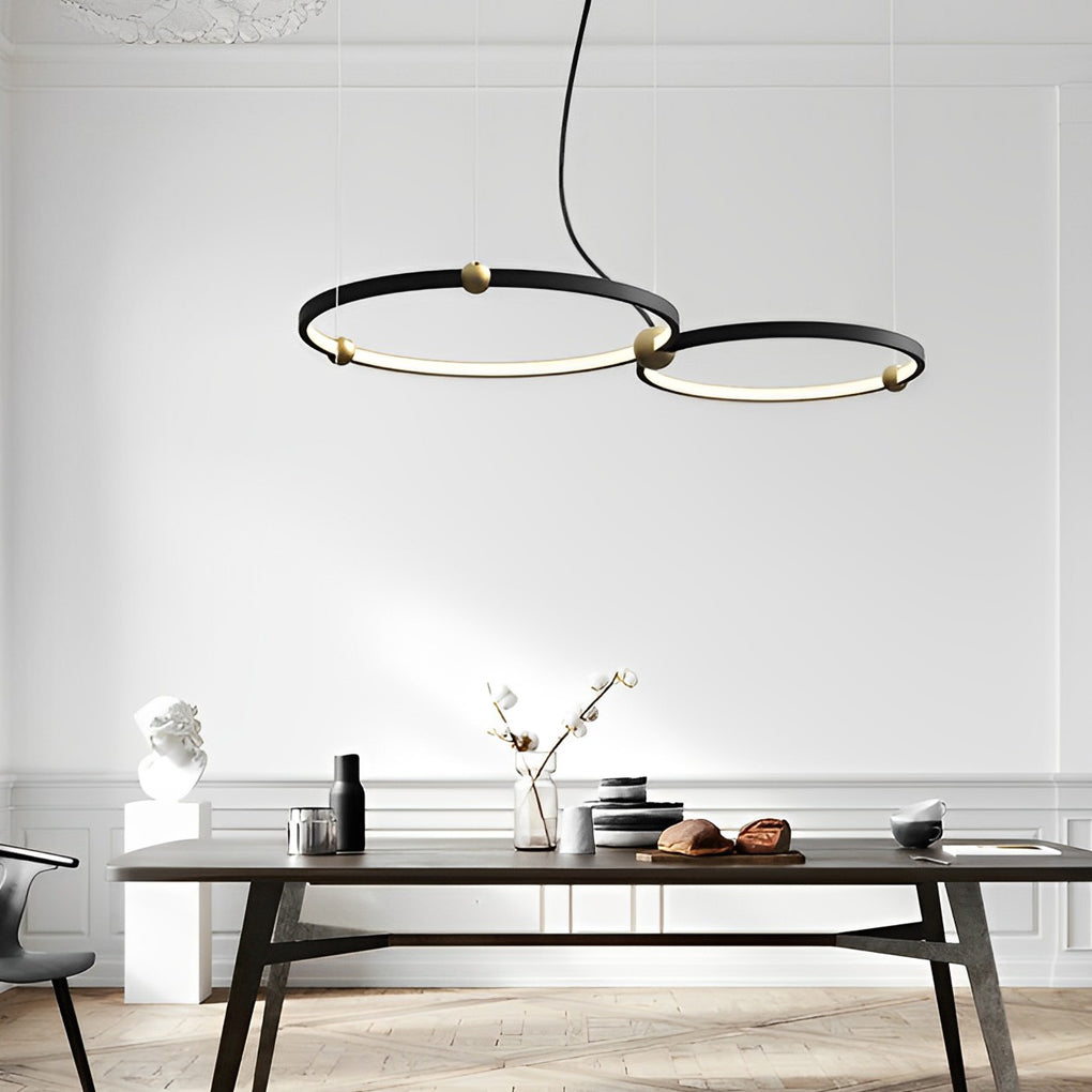 Circular Art Metal Black Postmodern Chandelier