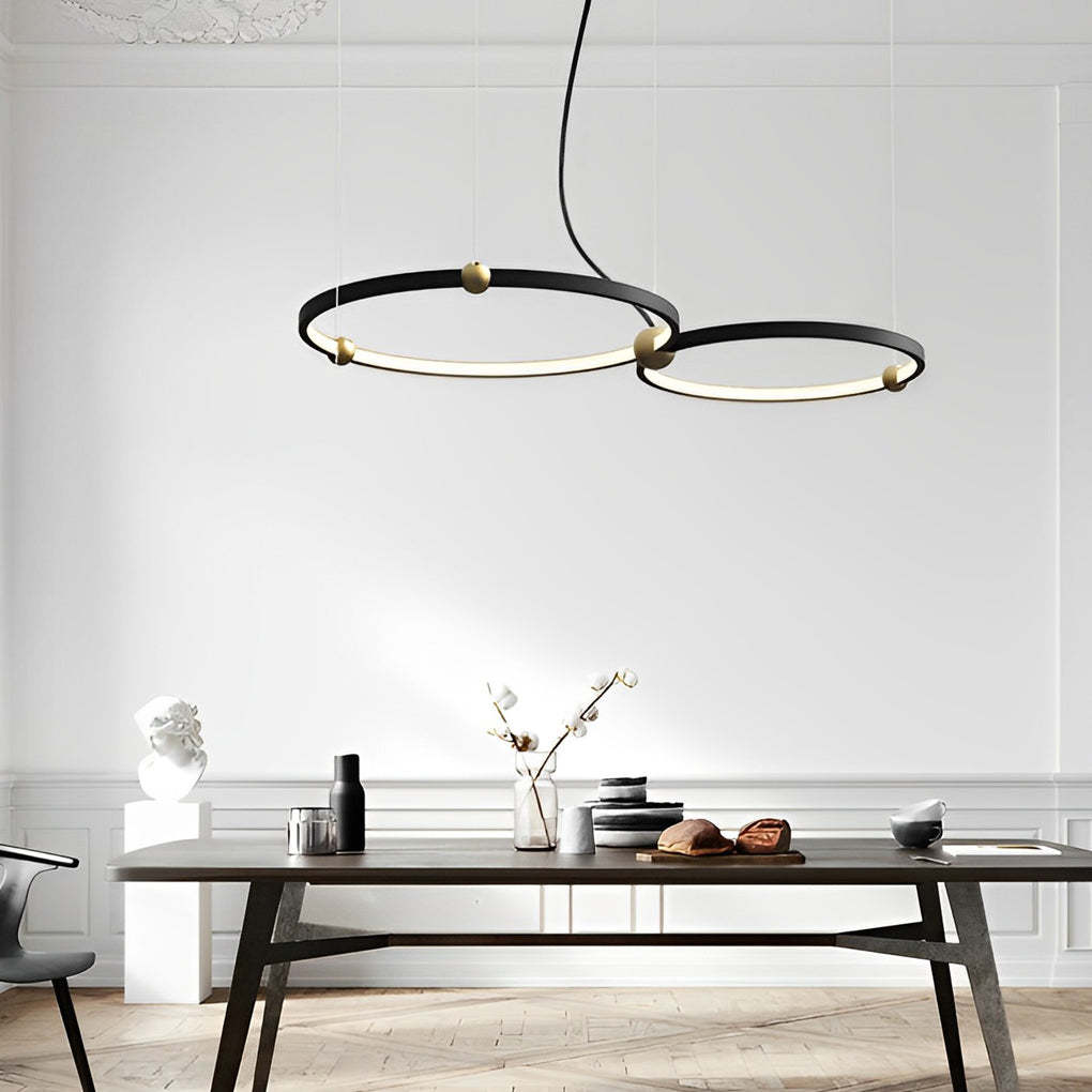 Circular Art Metal Black Postmodern Chandelier