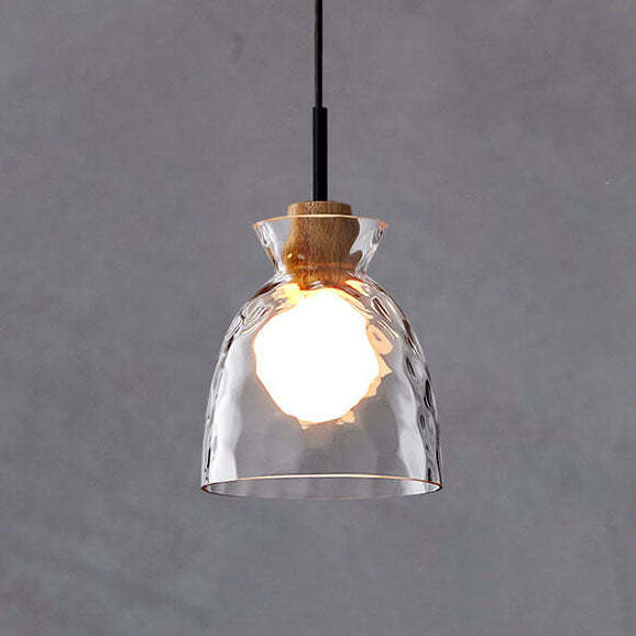 Nordic Clear Rippled Glass Pendant Light