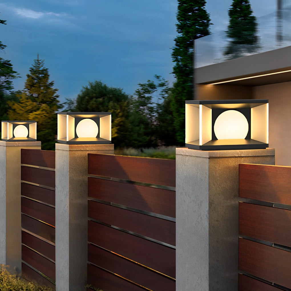 Square LED Modern Solar Deck Post Cap Light