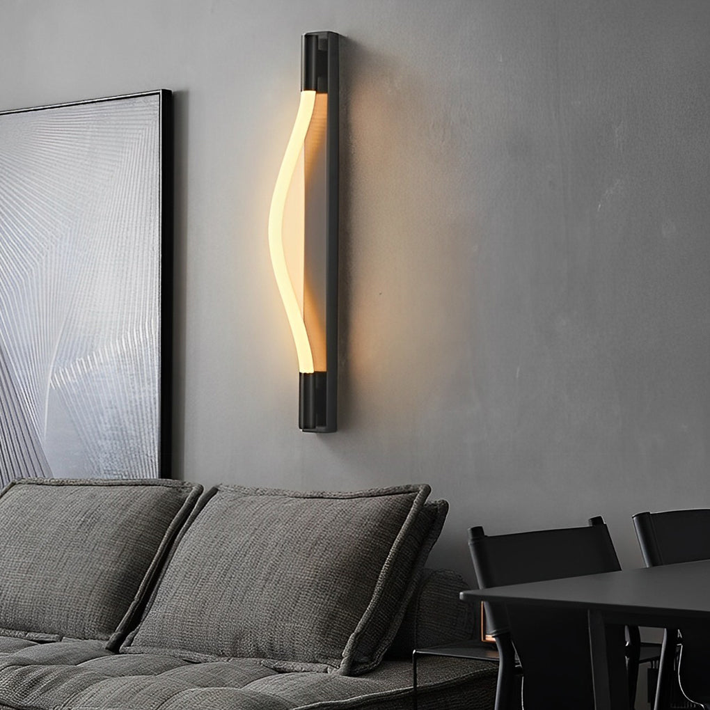 Minimalist Handwoven Rope Metal Black Modern Wall Lamp