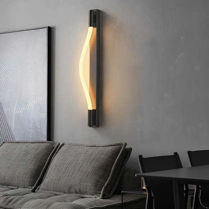 Minimalist Handwoven Ropes Flexible LED Metal Black Modern Wall Lamp-Lighom