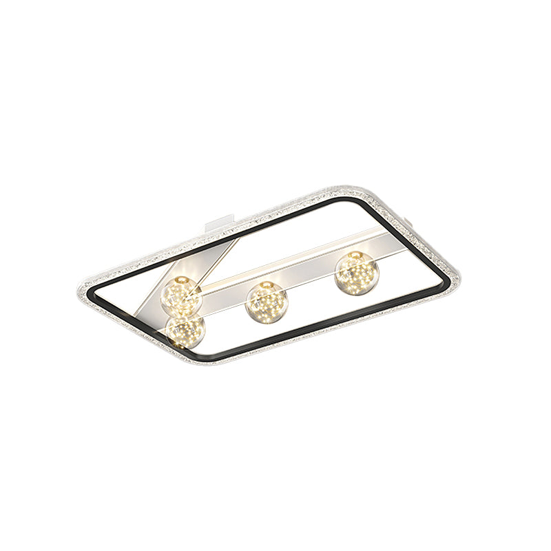 Round Rectangular Dimmable LED Ball Modern Ceiling Light