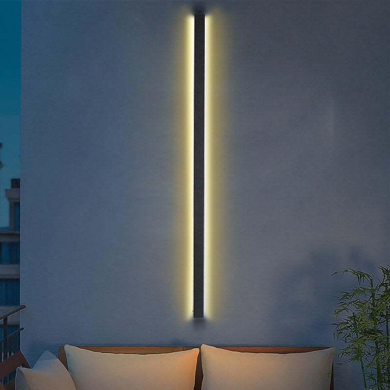 Black Long Strip LED Waterproof Modern Outdoor Wall Lights Porch Lights-Lighom